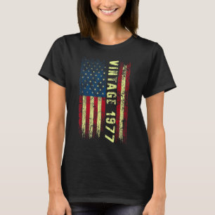 45 Year Old Vintage 1977 American Flag 45th Birth T-Shirt