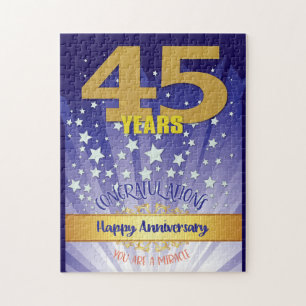 45 Year Recovery Anniversary Bold Numeral Jigsaw Puzzle
