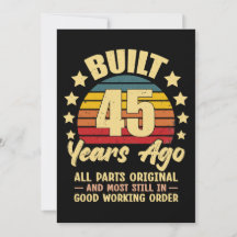 45 Years Ago All Parts Original 45th Birthday