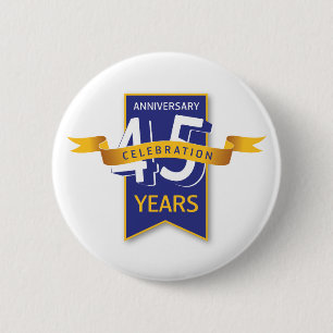 45 Years Anniversary Design Button