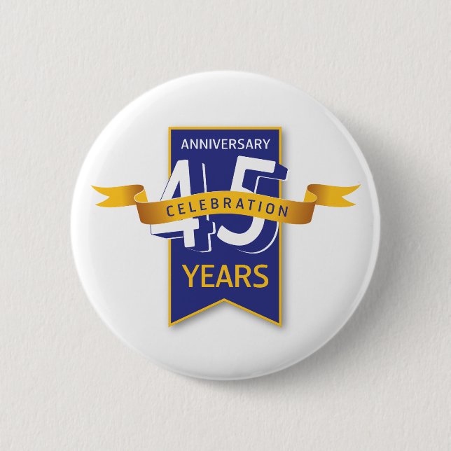 45 Years Anniversary Design Button (Front)