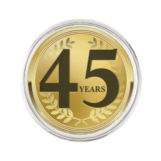 45 years employee milestone anniversary spec lapel pin