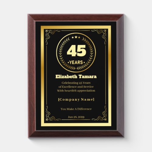 45 Years of Service – Custom Appreciation Gift
