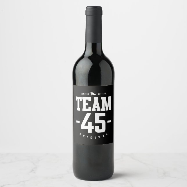 45 Years Old - 45th Birthday Funny Gift Wine Label (Front)