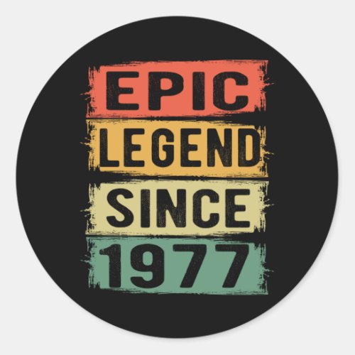 45 Years Old Bday 1977 Epic Legend 45th Birthday Classic Round Sticker