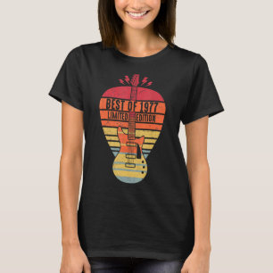 45 Years Old Birthday Best Of 1977 Guitar T-Shirt