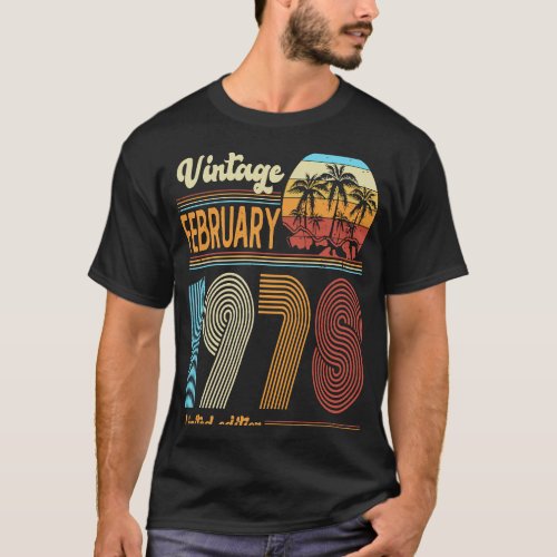 45 Years Old Birthday  Vintage February 1978 Women T_Shirt