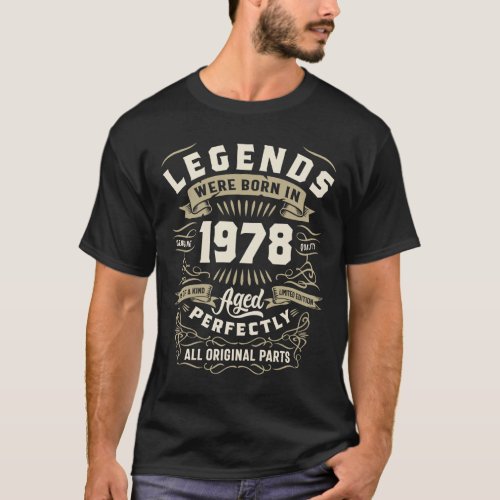 45 Years Old Gifts Vintage 1978 45th Birthday  T_Shirt