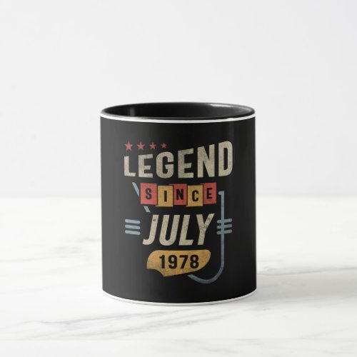 45 Years Old Legend Since July 1978 45th Birthday Mug
