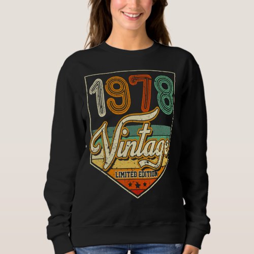 45 Years Old Vintage 1978 Limited Edition 45th Bir Sweatshirt