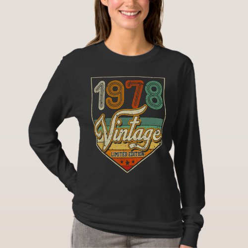 45 Years Old Vintage 1978 Limited Edition 45th Bir T_Shirt