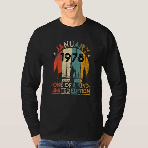 45 Years Old Vintage January 1978 Birthday Men Wom T_Shirt