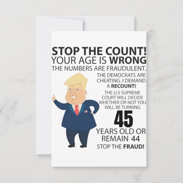 45 Years Trump Happy Birthday Present Funny (Front)