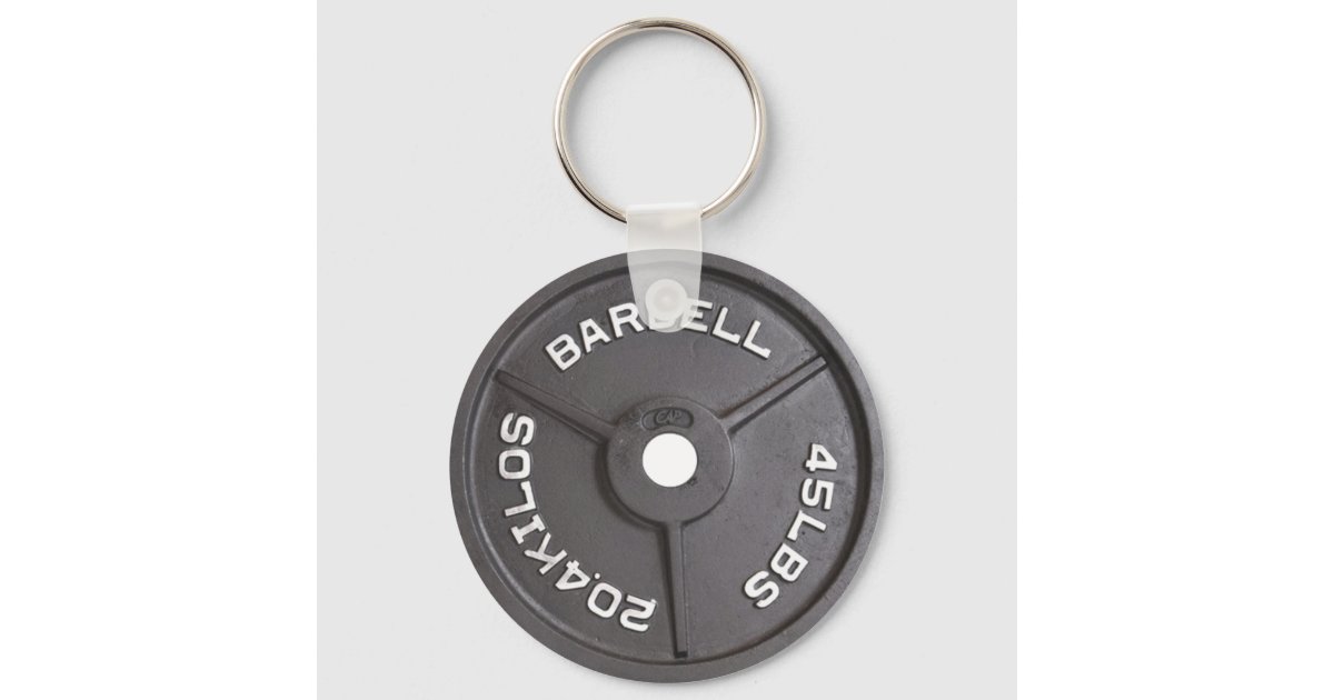 45lb Plate Barbell Keychain Zazzle