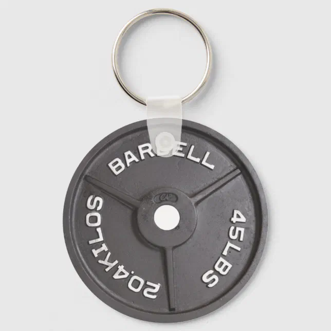 45lb Plate Barbell Keychain Zazzle