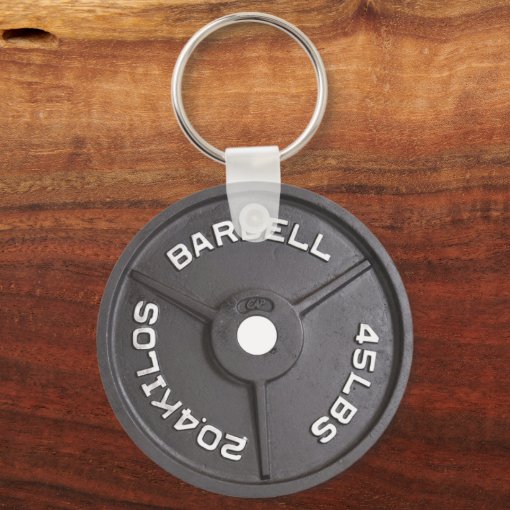 45lb Plate Barbell Keychain Zazzle