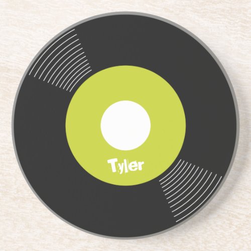 45s Record Coaster Lime CUSTOMIZABLE