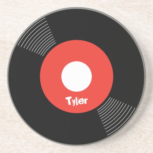 45s Record Coaster Red CUSTOMIZABLE