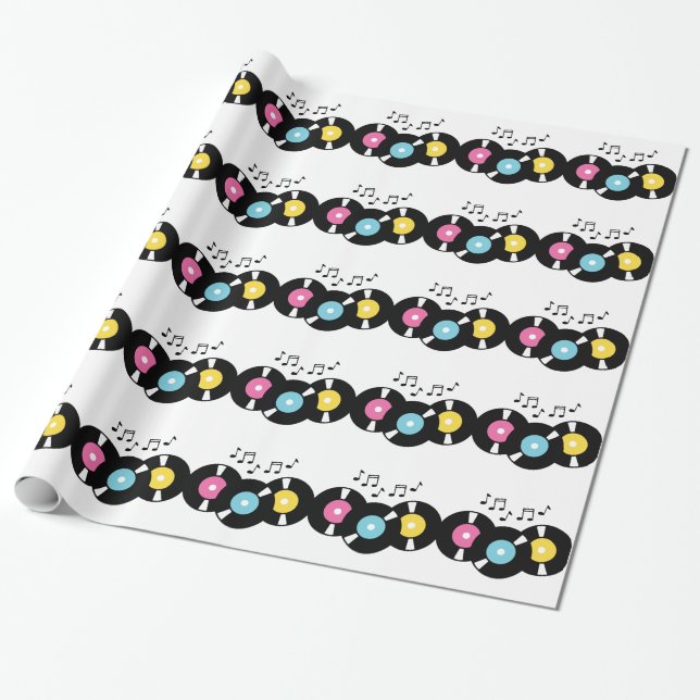 45s Records Wrapping Paper (Unrolled)