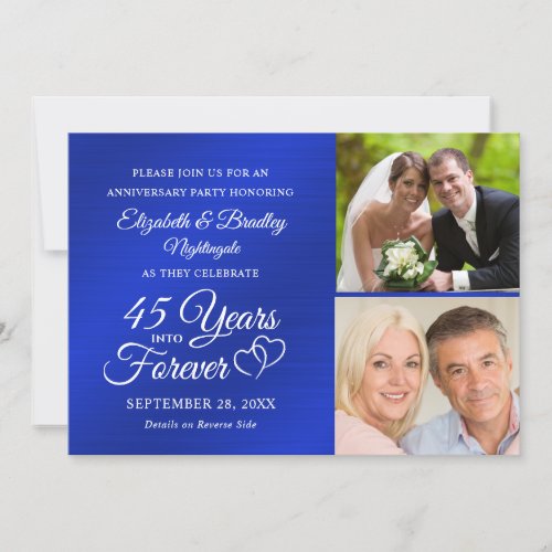 45th 65th Anniversary Hearts YEARS INTO FOREVER Invitation