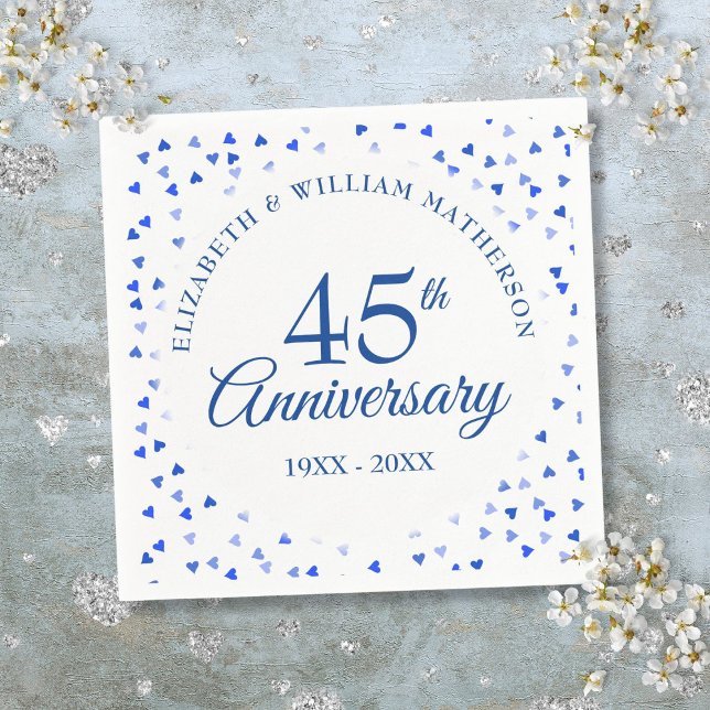 45th 65th Anniversary Love Hearts Confetti Napkins (45th 65th Anniversary Love Hearts Confetti Napkins)