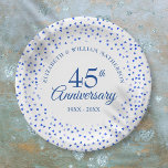 45th 65th Anniversary Love Hearts Confetti Paper Plates<br><div class="desc">Featuring delicate love hearts confetti. Personalize with your special sapphire wedding anniversary information in chic lettering. Designed by Thisisnotme©</div>