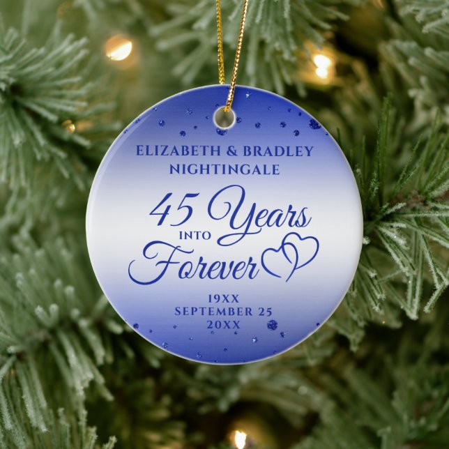 45th 65th Anniversary YEARS INTO FOREVER Photo Ceramic Ornament (Tree)