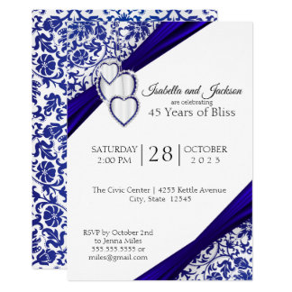 45th / 65th Sapphire Anniversary Invitation