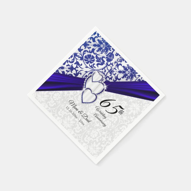 45th / 65th Sapphire Anniversary Napkins (Corner)