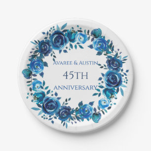 45th/65th Sapphire Anniversary Paper Plates