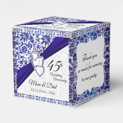 45th  65th Sapphire Blue Anniversary Design Favor Boxes
