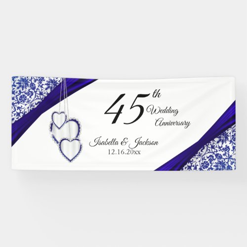 45th  65th Sapphire Floral Anniversary Banner