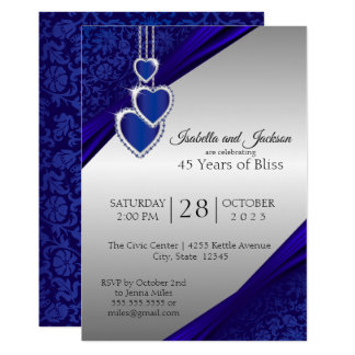 45th / 65th Sapphire Silver Anniversary Design Card