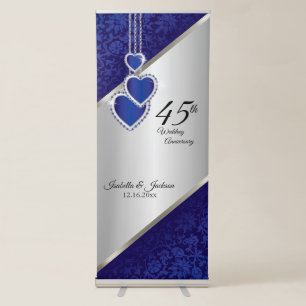 45th / 65th Sapphire Silver Anniversary Design Retractable Banner