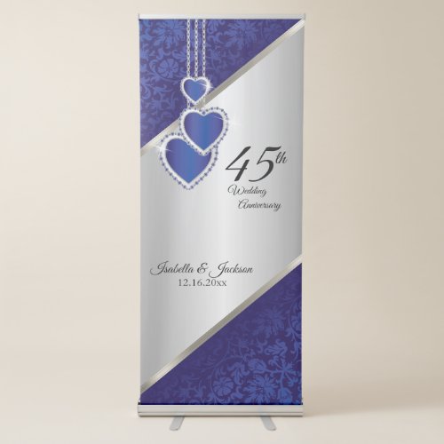 45th  65th Sapphire Silver Anniversary Design Retractable Banner