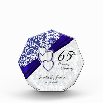45th / 65th 💞 Sapphire Wedding Anniversary Acrylic Award by DesignsbyDonnaSiggy at Zazzle