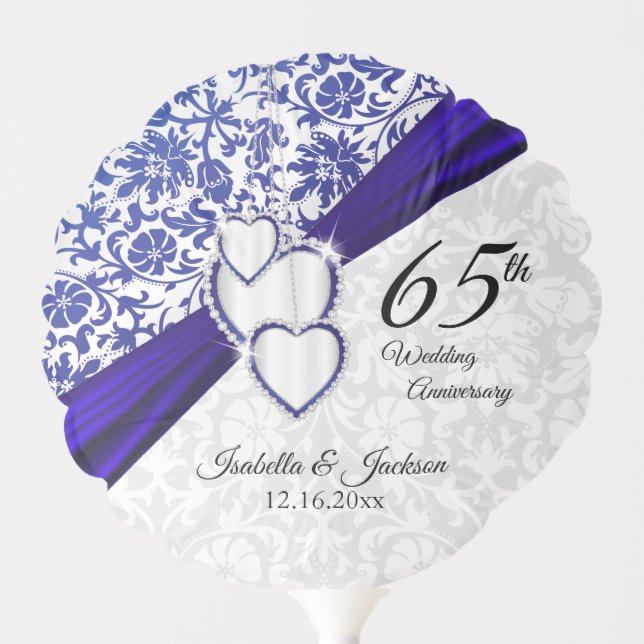 45th / 65th Sapphire Wedding Anniversary Balloon (Front)