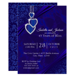 45th / 65th Sapphire Wedding Anniversary Design Invitation