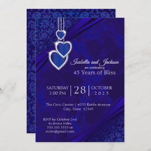 45th / 65th Sapphire Wedding Anniversary Design Invitation