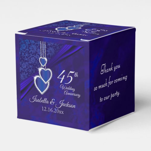 45th  65th Sapphire Wedding Anniversary Favor Boxes