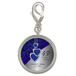 45th / 65th Sapphire Wedding Anniversary Keepsake Charm