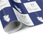 45th / 65th Sapphire Wedding Anniversary Wrapping Paper<br><div class="desc">45th / 65th Sapphire Wedding Anniversary Design Gift Wrap. This beautiful template works great for an anniversary, a wedding, a bridal shower, a bachelor or bachelorette party, for a person retiring, a birthday, etc... just by change the wording. ⭐This Product is 100% Customizable. *****Click on CUSTOMIZE BUTTON to add, delete,...</div>
