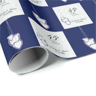 45th / 65th Sapphire Wedding Anniversary Wrapping Paper