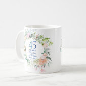 45th 65th Wedding Anniversary Country Floral Coffee Mug (Front Left)