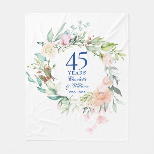 45th 65th Wedding Anniversary Watercolor Floral