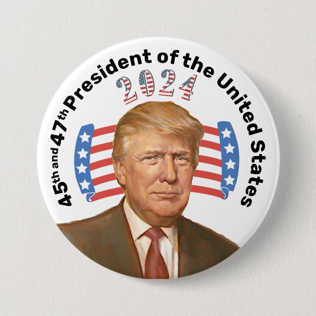 45th and 47th President Button (Front)