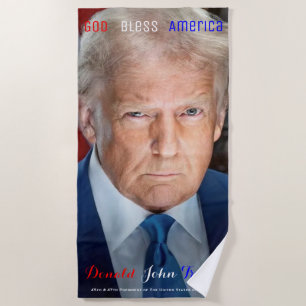 45th and 47th President of the US Donald Trump Beach Towel