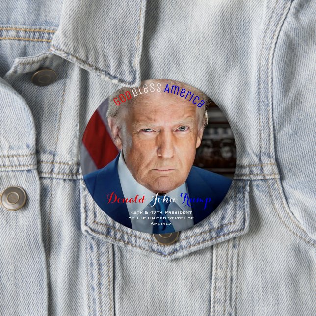 45th and 47th President of the US Donald Trump Button (In Situ)