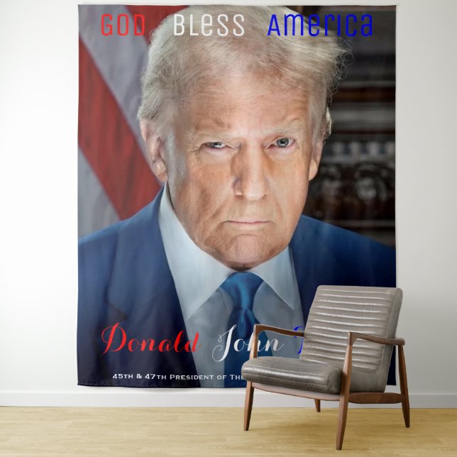 45th and 47th President of the US Donald Trump Tapestry (In Situ)