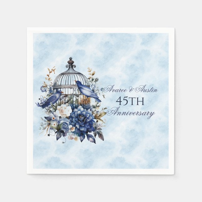 45th and 65th Sapphire Anniversary Paper Napkins (Front)